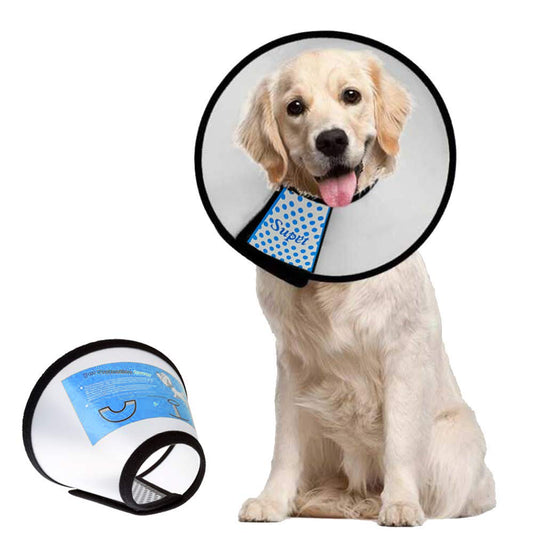 Supet Dog Cone Collar Adjustable After Surgery, Comfortable Pet Recovery Collar & Cone for Large Medium Small Dogs, Elizabethan Dog Neck Collar Plastic Practical