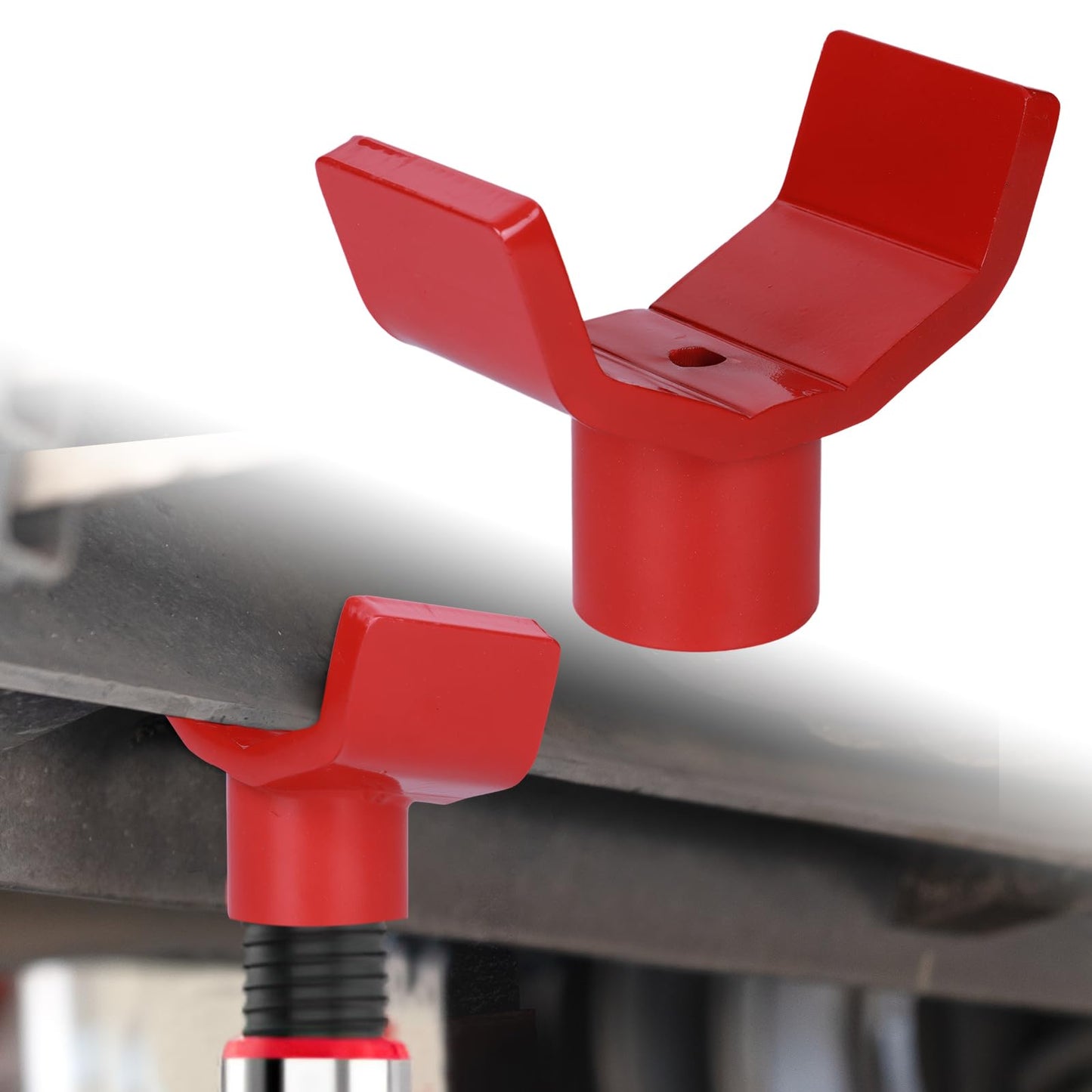 Zuzupord Bottle Jack Adapter - Universal Steel Adapter for Safe Jack Lift, Fits 1.61-Inch (41mm) or Smaller Bottle Jacks, Works with Round Axles (4.5" Max) & Square Axles (3.5" Max)