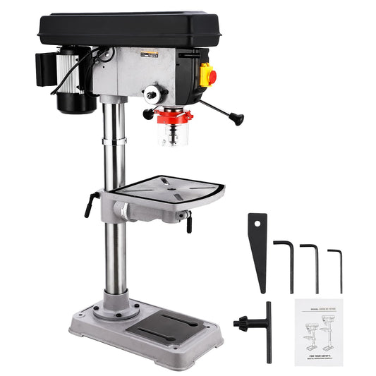 GarveeTech 15 in Benchtop Drill Press, 7.5 Amp 120V Pure Copper Motor, 288-3084 RPM Variable Speed Cast Iron Bench Drill Press, 0-45°Tilting Worktable, Tabletop Drilling Machine for Wood Metal