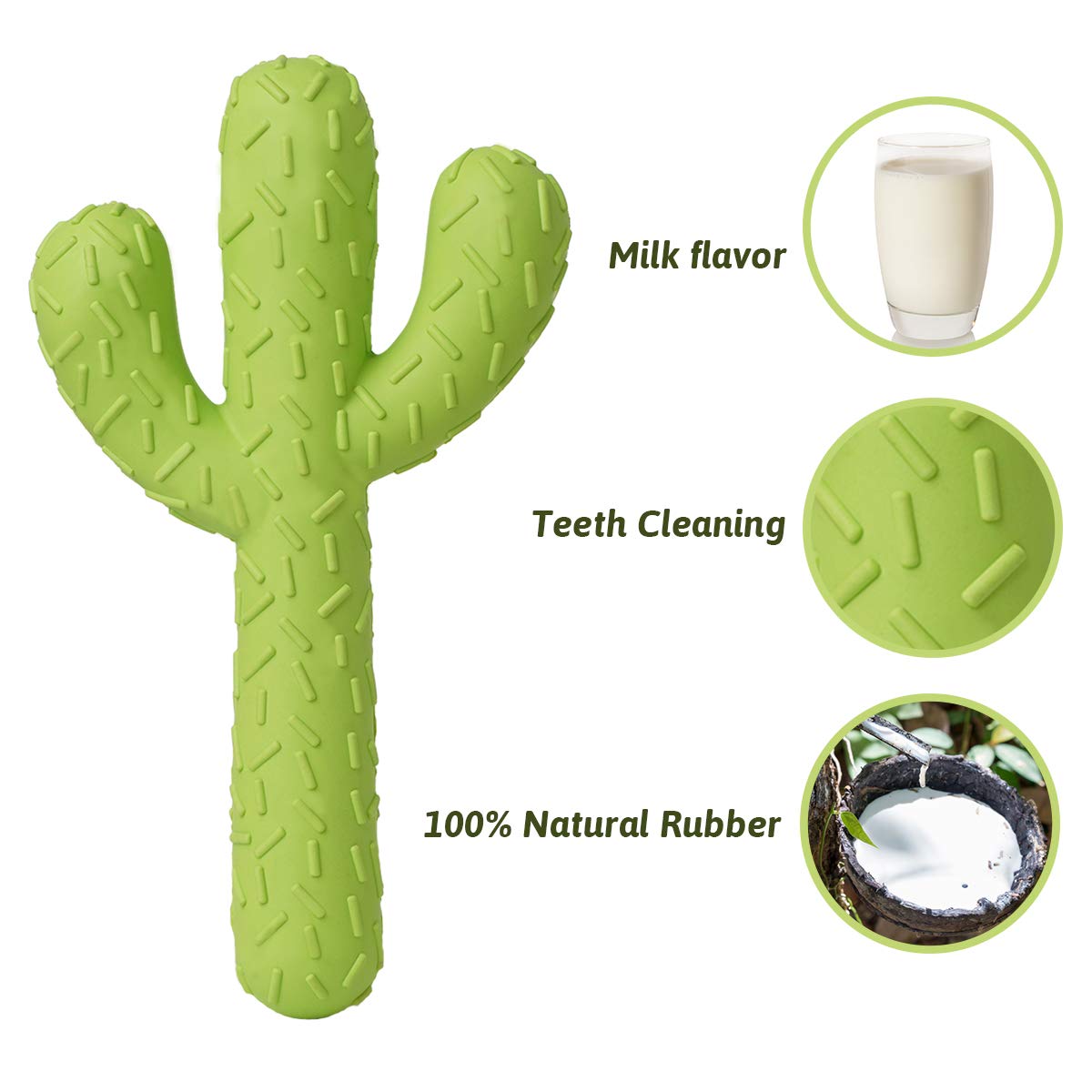 MewaJump Dog Chew Toys for Aggressive Chewers, Durable Rubber Cactus Tough Toys for Training and Cleaning Teeth, Interactive Dog Toys for Small/Medium Dog