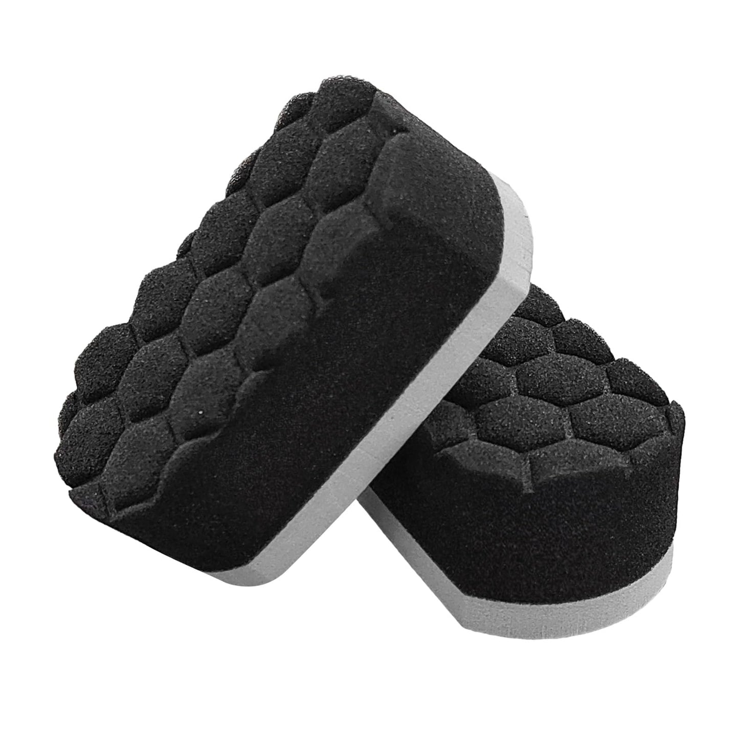 Suvnie 2 PCS Tire Shine Dressing Applicator Pad, Washable Hex Logic Car Detailing Foam Sponge with Easy Grip, Soft Tire Trim Applicator Pad for Car Glass, Porcelain and More (Gray)