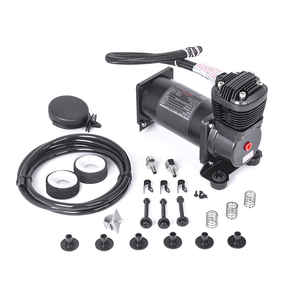 ZHSYMX Ultra Quiet Air Compressor. 300PSI 1/4 NPT Super Silent 69DB Truck/Car Train Horn/Suspension/Ride/Bag kit/System and All 12v Vehicles like Semi/Pickup Trucks Black