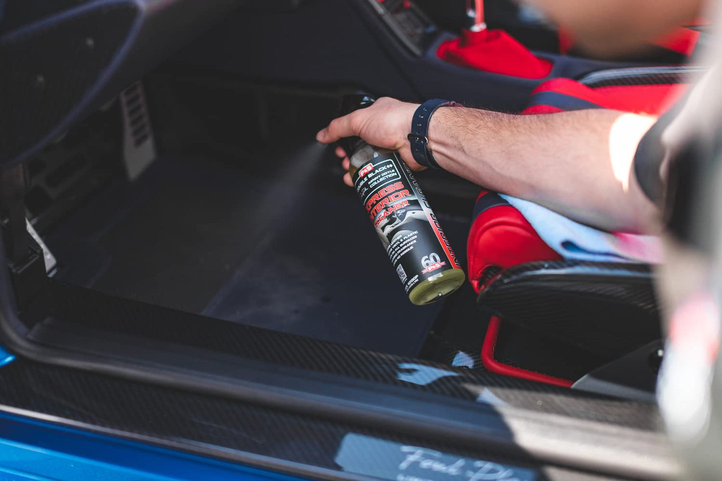 P & S PROFESSIONAL DETAIL PRODUCTS - Xpress Interior Cleaner, All-In-One Solution Safely Removes Traffic Marks, Dirt, Grease, Oil; Works on Leather, Vinyl, Plastic; Fresh Scent - 5 Gallon