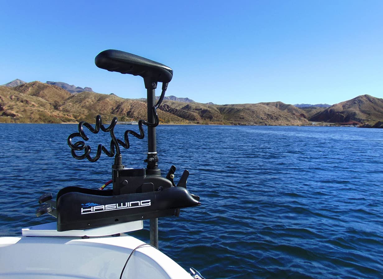 PARKHO HASWING Electric Trolling Motor – 24V 80LB 60 Inch Shaft Cayman Bow Mount Boat Fishing Saltwater Freshwater with Remote Control