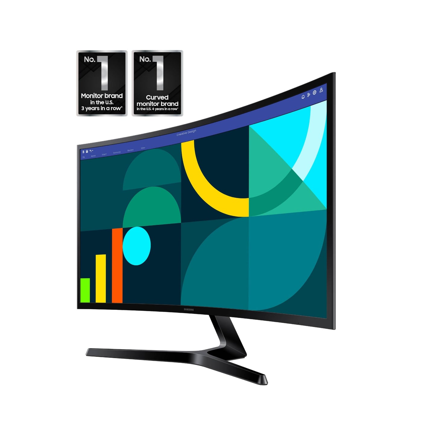Samsung 27" Essential S3 (S36GD) Series FHD 1800R Curved Computer Monitor, 100Hz, Game Mode, Advanced Eye Comfort, HDMI and D-sub Ports, LS27D366GANXZA, 2024