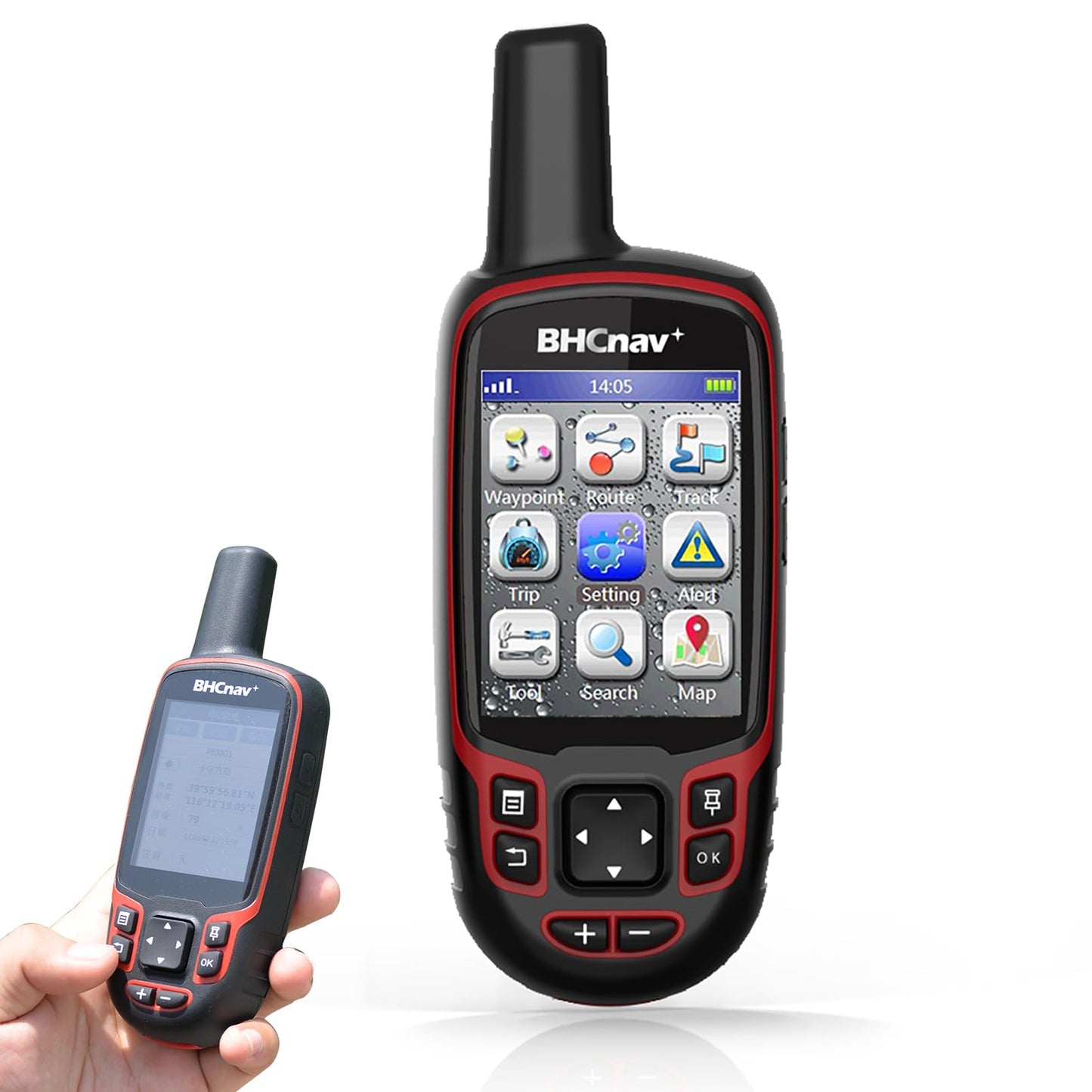 BHCnav NAVA Pro F78 Waterproof Handheld GPS Units,Button-Operated Handheld with Altimeter,Thermometer and Compass-2.8" Color Display, Expanded Satellite Support and Multi-Band Technology