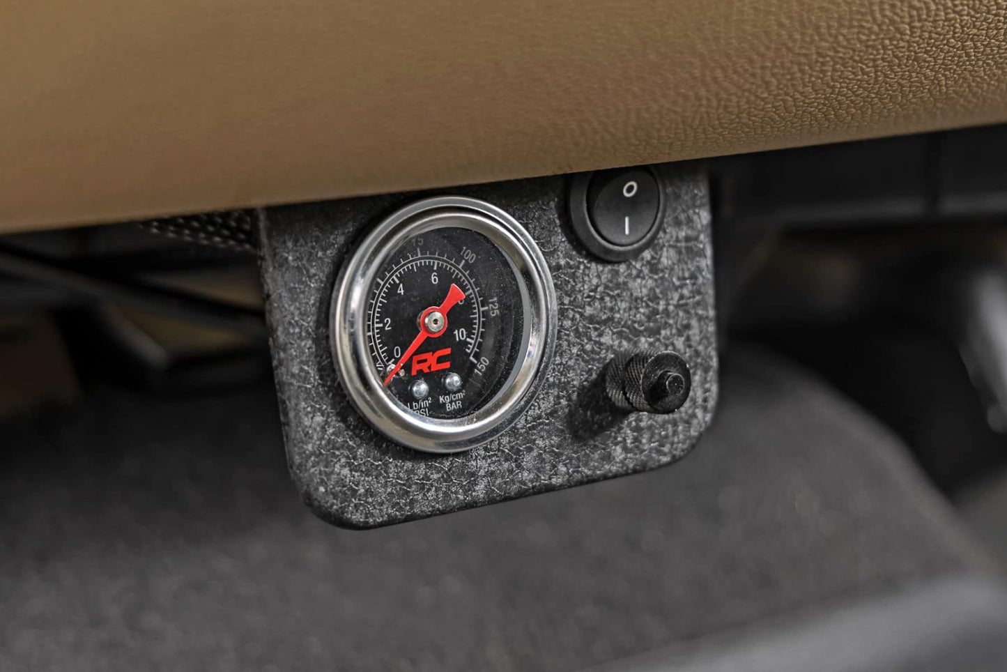 Rough Country Onboard Air Bag Compressor w/Gauge | Air Spring Compressor - 10100 Silver