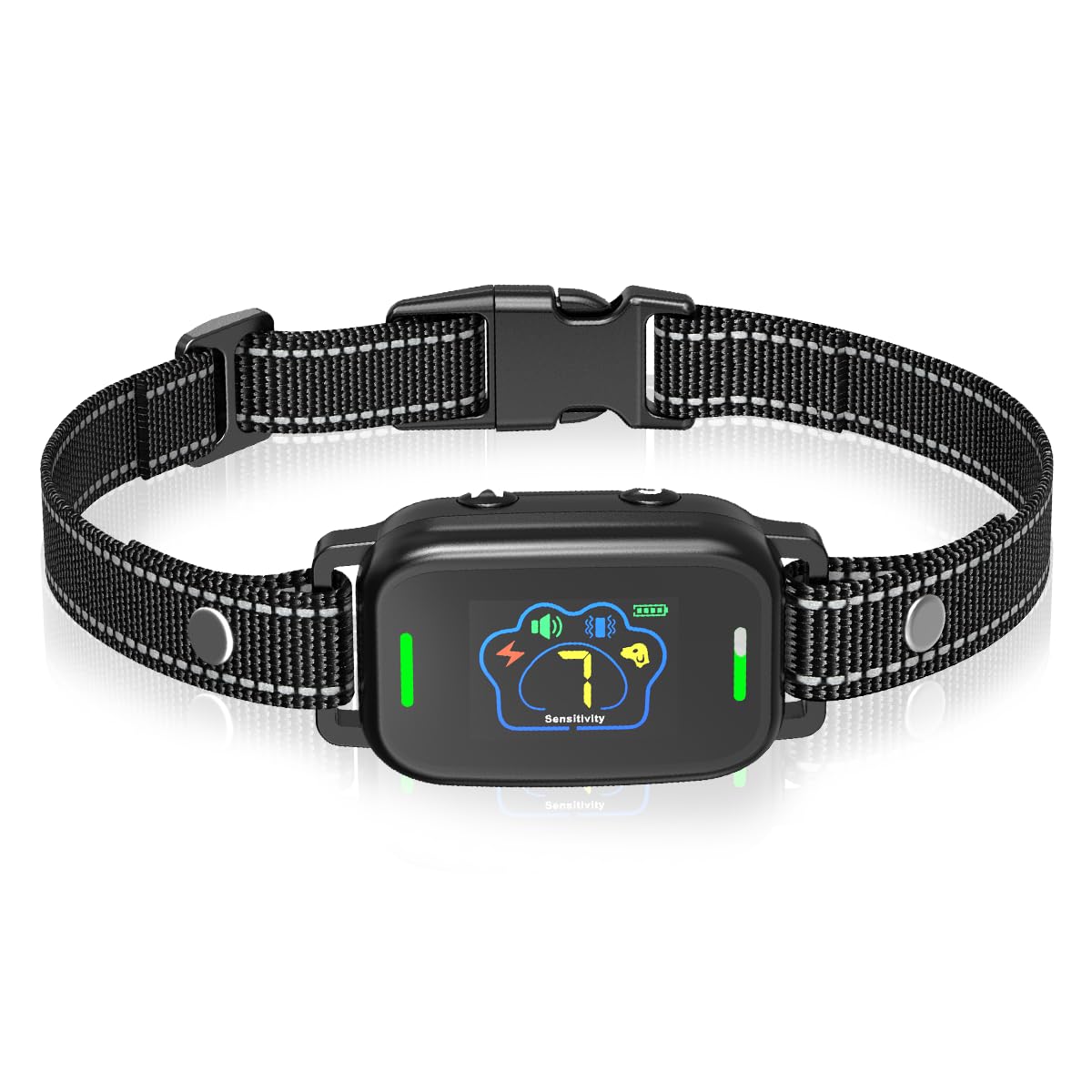 AutoSky Pets Smart Anti-Barking Collar - Training Collar with 5 Adjustable Sensitivity Beep Vibration Shock, Bark Collar for Large Medium Small Dogs (Black)