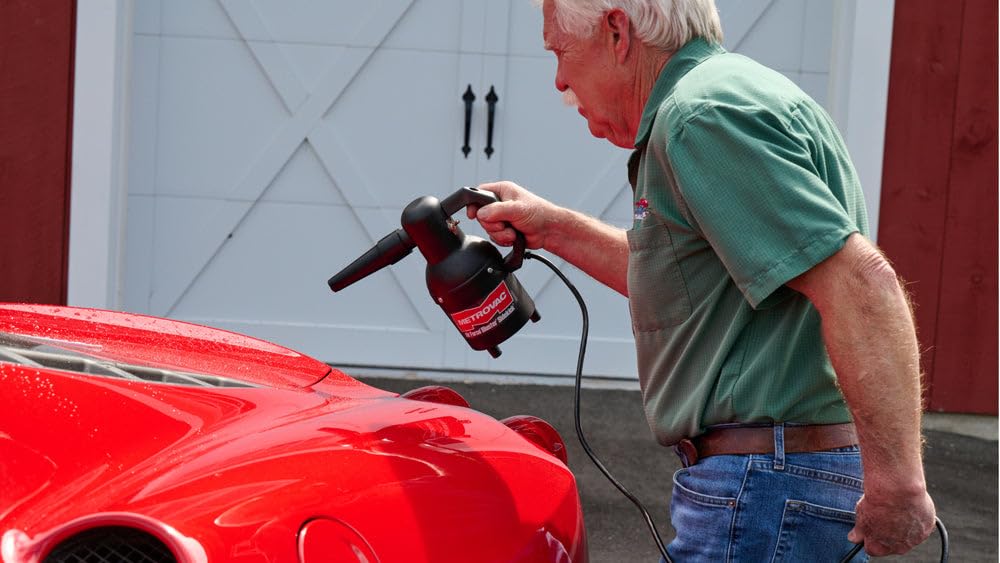 MetroVac SK-1CD Air Force Sidekick Blower System - Heavy Duty Car & Motorcycle Vacuum Cleaner, Dryer - Powerful Compact Air Duster - Portable Car Cleaning Supplies w/ 3’-6’ Stretch Hose