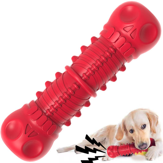 ZIKATON Dog Squeaky Toys for Aggressive Chewers, Durable Chew Toys for Large Medium Breed Dog, Dog Toys, Tough Durable Dogs Toys with Natural Rubber