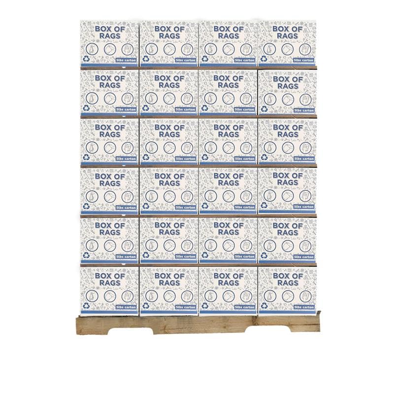 SupremePlus Recycled White Sheeting Cleaning Rags (600 lbs. Pallet 120x5 lbs. Box) – Lint Free White Cotton Cloths for Manufacturing | Automotive | Janitorial | Shop Rags Bulk - Multipurpose