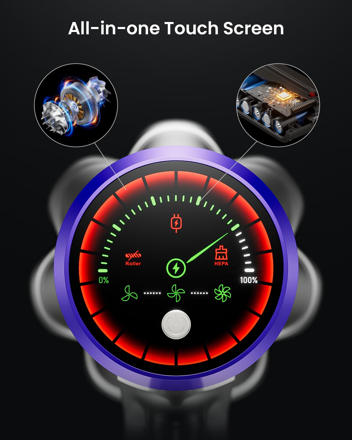 Cordless Vacuum Cleaner, 48KPa 580W 65Mins Vacuum Cleaner for Home, Anti-Tangle Self-standing Stick Vacuum with Scented Tablet, Upgraded Dust Cup Scraping, Vacuum Cordless for Pet Hair/Carpet/Floors