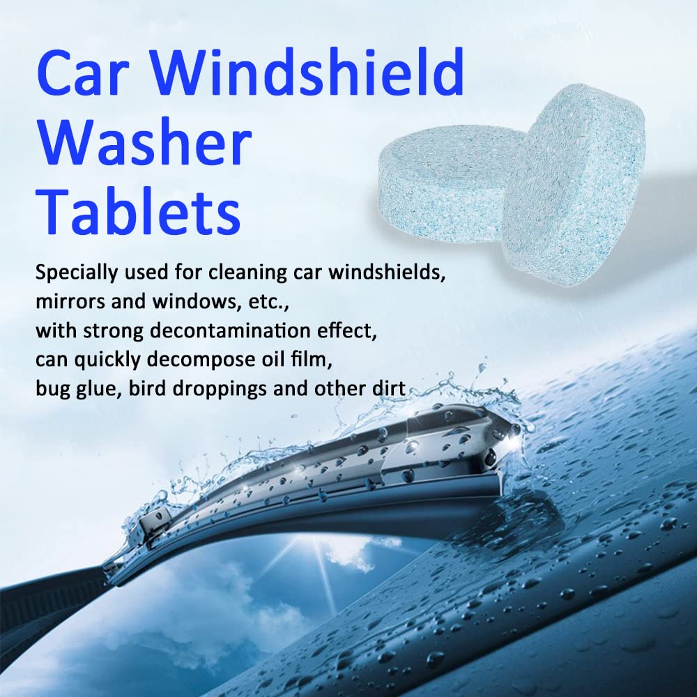 ASUBHA 50PCS Car Windshield Washer Fluid Tablets, Windshield Wipe Fluid, Windshield Washer Fluid Concentrate, Windshield Washer Solid Effervescent, Automotive Glass Cleaner Fit for Car Window Glass