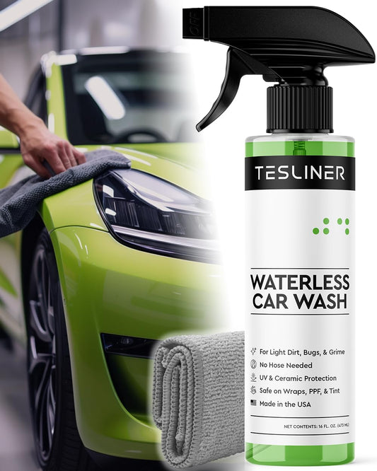 Waterless Car Wash Spray for Tesla, No Hose Needed | Biodegradable, Safe on Wraps, for Tesla Cleaning Products Exterior, UV & Ceramic Protection, for Tesla Model 3 Y S X Car Accessories 2025
