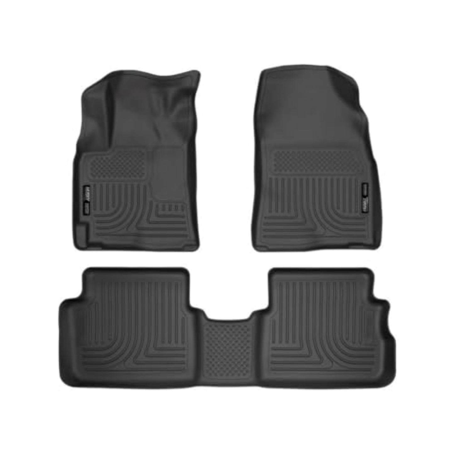 Husky Liners Weatherbeater Floor Mats | Fits 2009-2013 Toyota Corolla/Matrix, 2009-2010 Pontiac Vibe | Front & 2nd Row, 3-pc Black - 98531