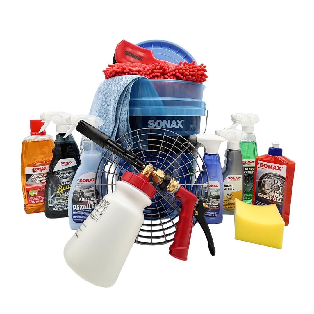 PBMG The DIY Professional Car Wash Bucket Kit | Complete Detailing Kit for Deep Cleaning | Includes Essential Tools & Accessories | Ideal for Maintaining a Spotless Vehicle | Multi-Piece Set