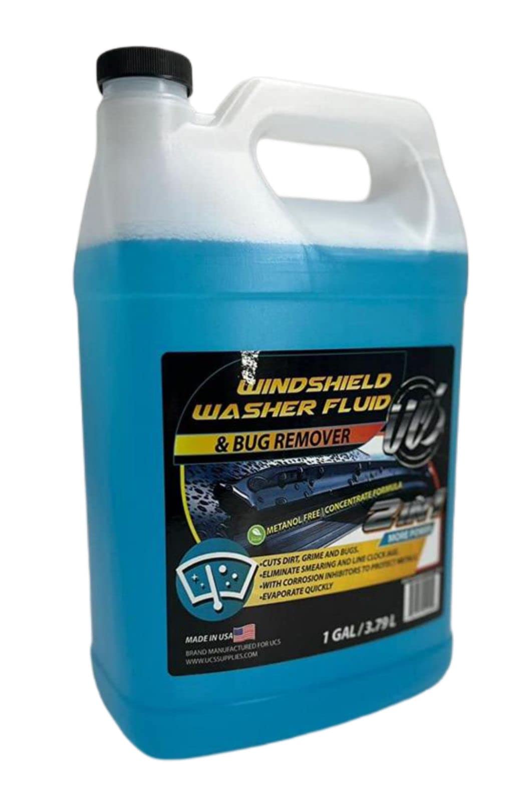 UCS 10015 2-In-1 Car Windshield Washer Fluid & Bug Remover 1 Gallon Ready to Use Pack of 1
