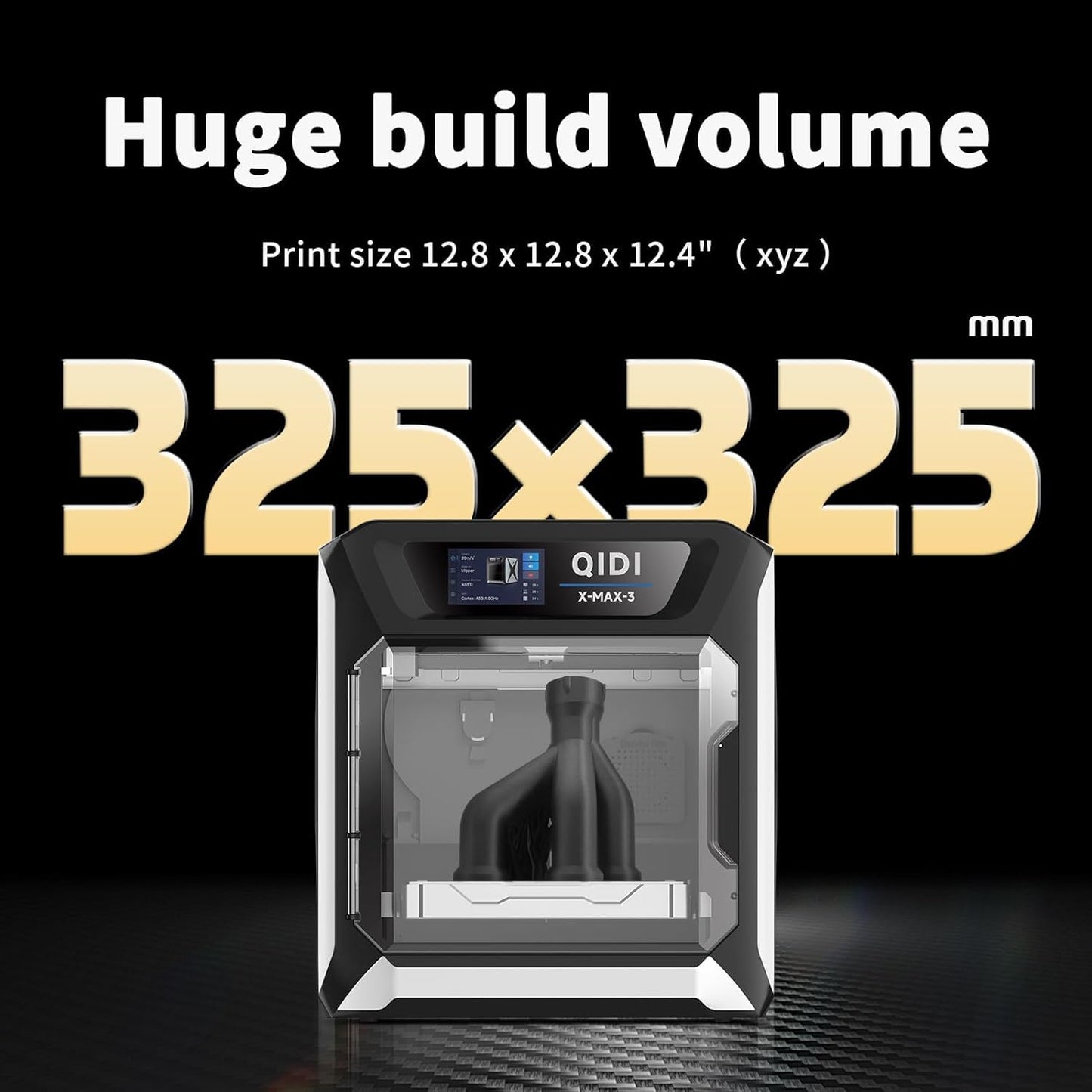 QIDI MAX3 3D Printer, High-Speed Large Size 3D Printers, 600mm/s Fast Print, Fully Auto Leveling, 65℃ Chamber Heat, All-Around & High Precision Industrial Grade, Large Printing Size 12.8×12.8×12.4"