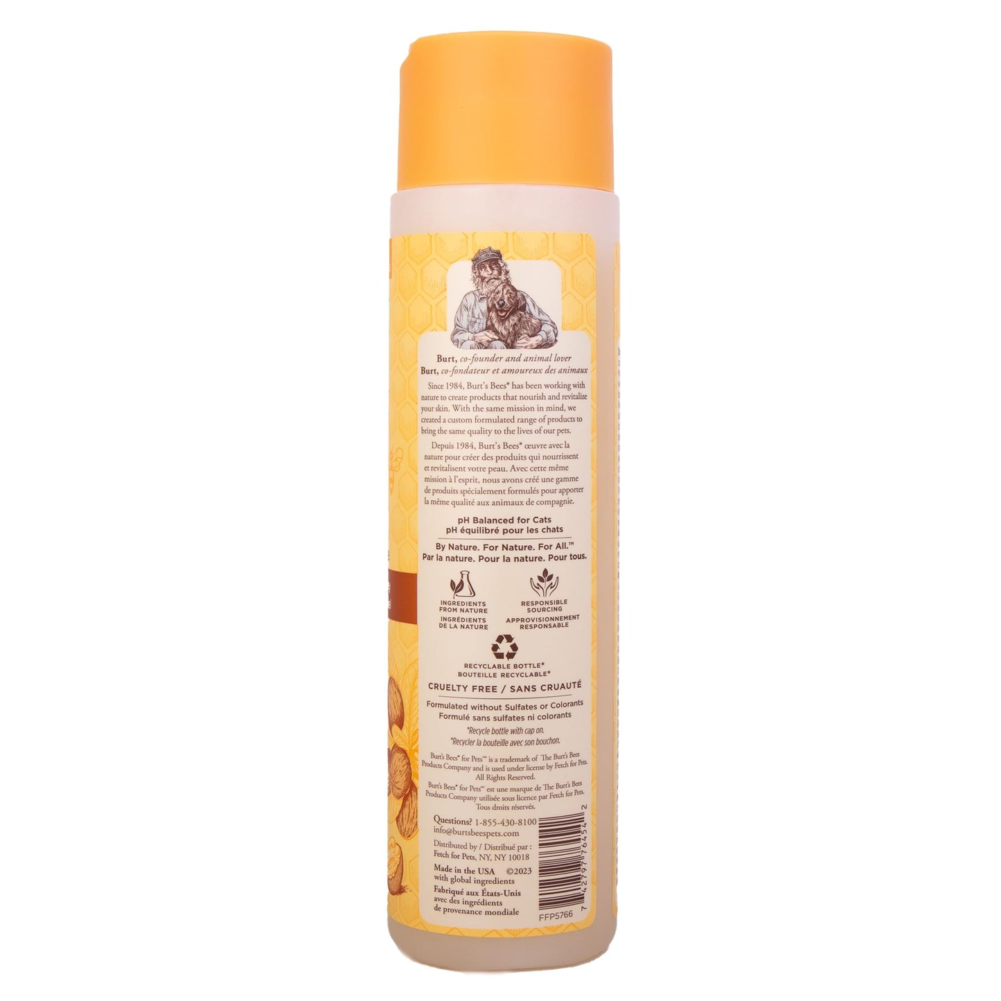 Burt's Bees for Pets Hypoallergenic Cat Shampoo with Shea Butter and Honey - A Gentle Kitten Shampoo for Indoor Cats with Dry & Itchy Skin, Sensitive Skin, Cat Bathing Supplies, 10 Fl Oz