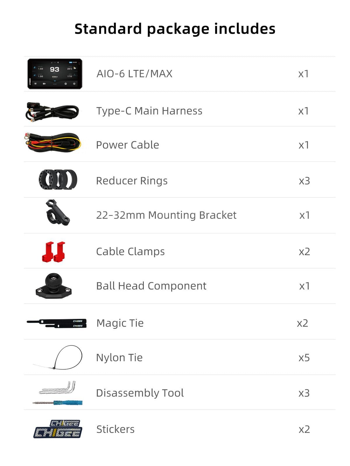 CHIGEE AIO-6 MAX Motorcycle Carplay Android Auto GPS Navigation System, 2000nits,STARVIS HDR 6" LCD, 60FPS,5G Wi-Fi BT, IPX9 Waterproof, Support Siri Google Assistant, Dedicated App