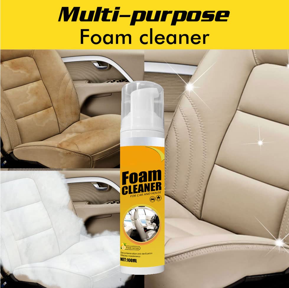 Biaoyun 2 PCS Multipurpose Foam Cleaner Spray, Foam Cleaner for car and House, Leather Decontamination, Multi-Functional Foam Cleaner, All-Purpose Household Cleaners for Car and Kitchen