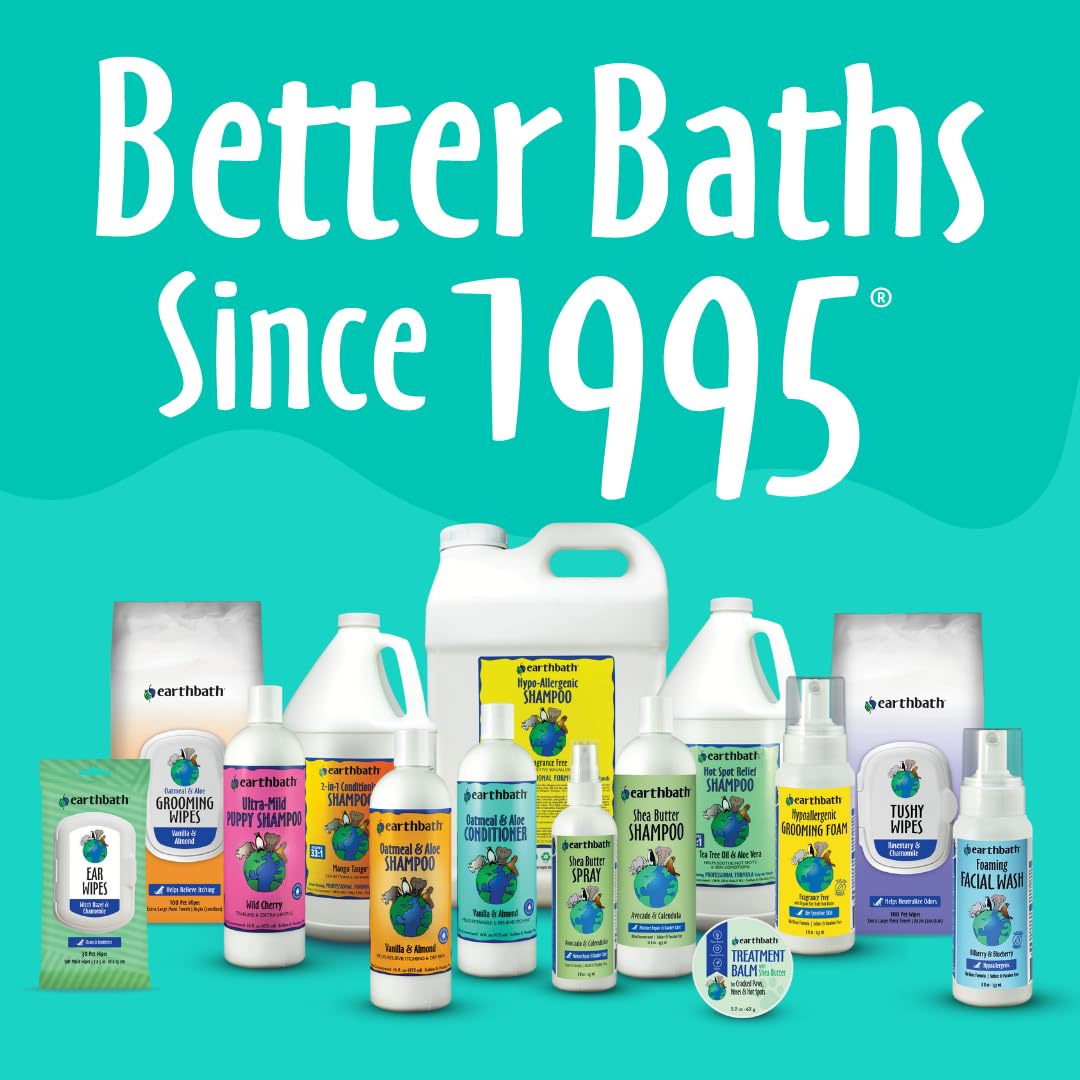 earthbath, Oatmeal & Aloe Dog Shampoo - Oatmeal Shampoo for Dogs, Itchy, Dry Skin Relief, Dog Wash, Made in USA, Cruelty Free, Fragrance Free Pet Shampoos - 16 Oz (1 Pack)