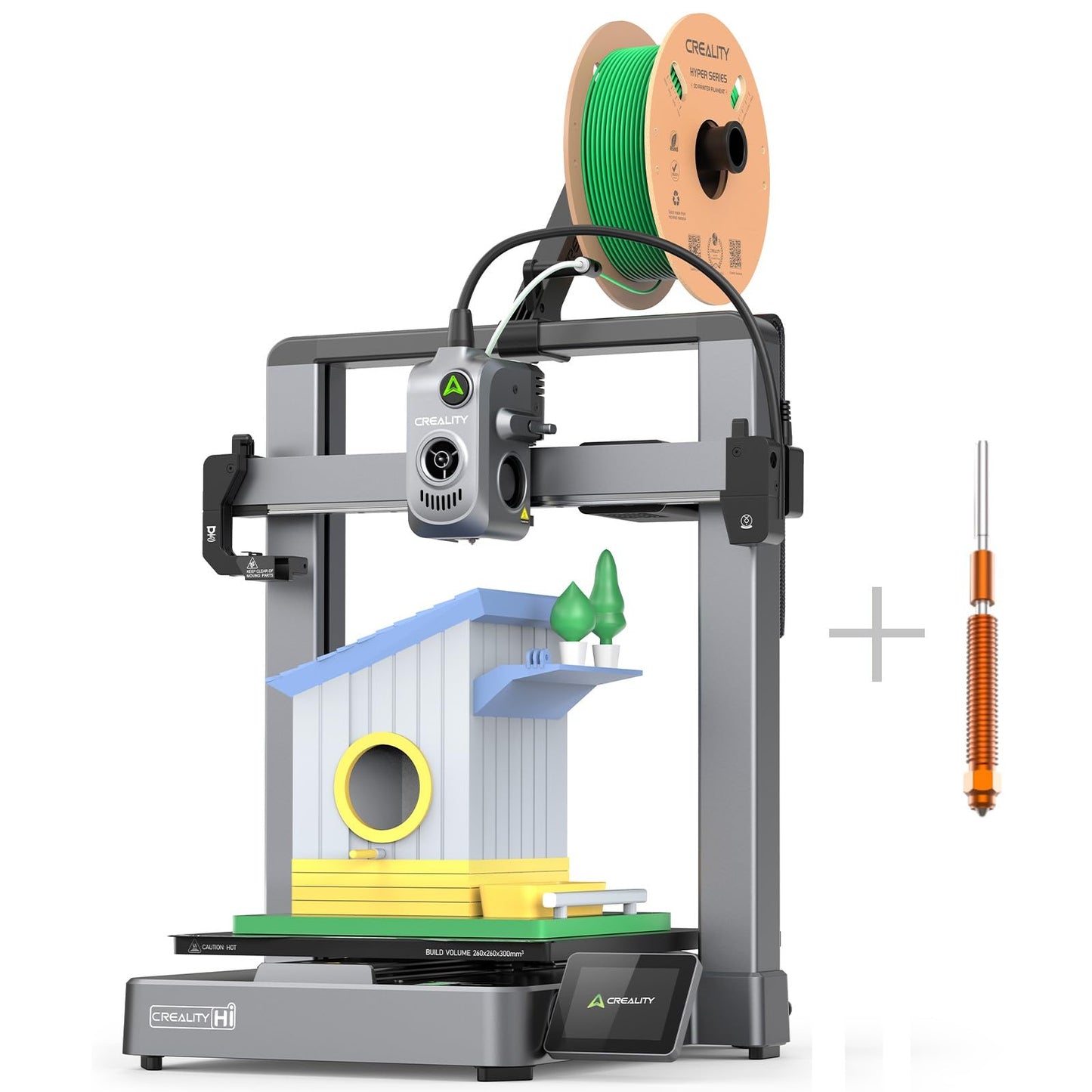 Creality Hi(A) 3D Printer, Multi Color 3D Printer (Needs CFS), 500mm/s High Speed Auto-Leveling Automatic Filament Reading Clog-Free Extruder, Build Volume 260×260×300 mm