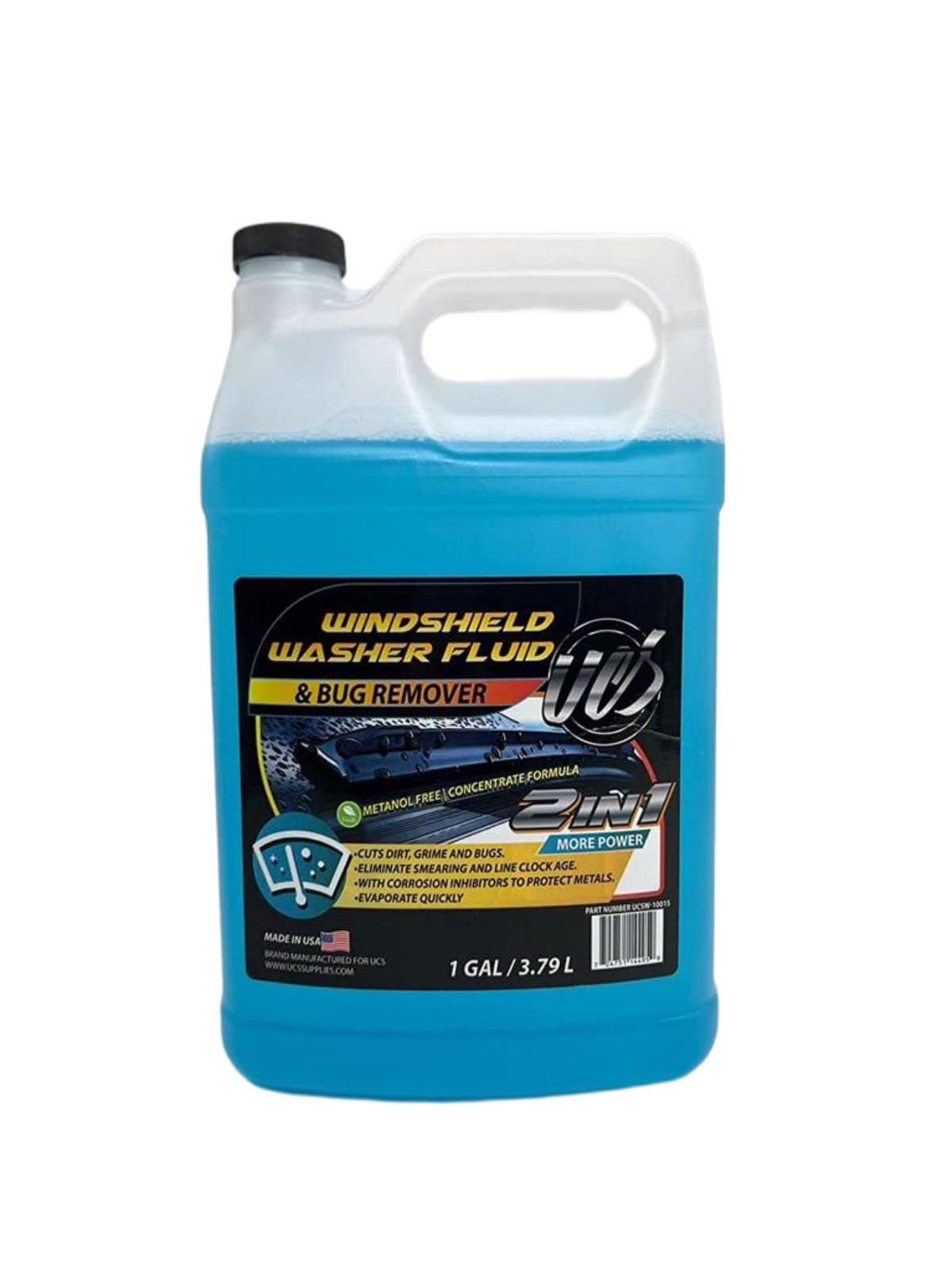 UCS 10015 2-In-1 Car Windshield Washer Fluid & Bug Remover 1 Gallon Ready to Use Pack of 1