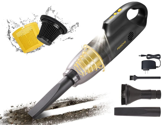 Hand Held Vacuuming Cordless Rechargeable-10K PA Strong Suction Car Vacuum Cordless Rechargeable,Handheld Vacuum Cordless Car Vacuum Cleaner with 360 Degree Rotation Pet brush,2 Washable Filters