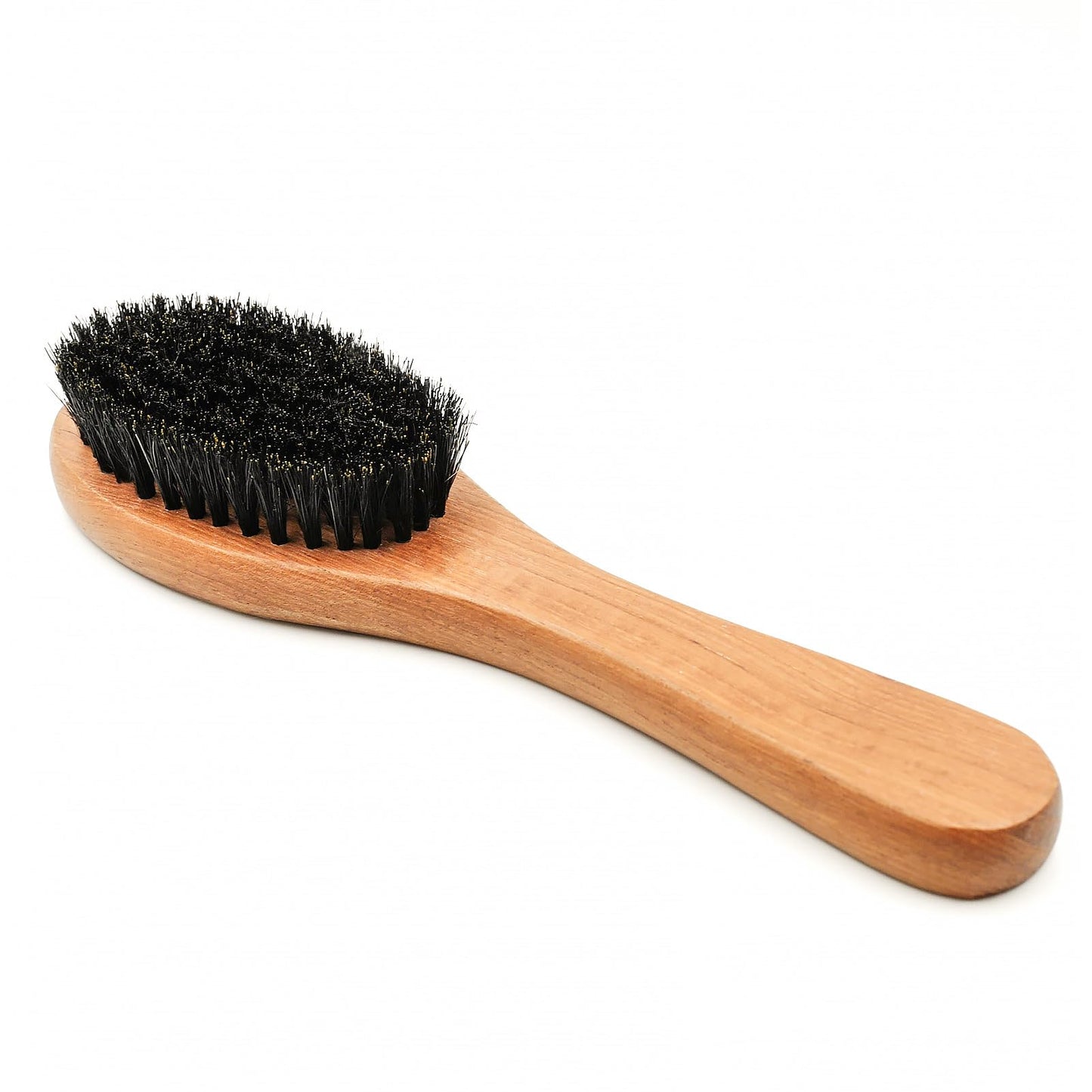 Menesia Pet Soft Brush with Wood Handle and Boar Bristle Hair - Soft Cat and Dog Grooming Brush for Short Hair Cats and Small Dogs - Gentle Massage and Dandruff Removal (Cat)