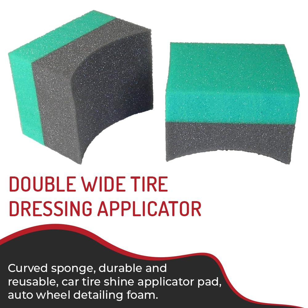 Hi-Tech Tire Dressing Applicator 12 Pack - Durable and Reusable, Contoured Tire Shine and Dressing Sponge for Your Car's Wheels