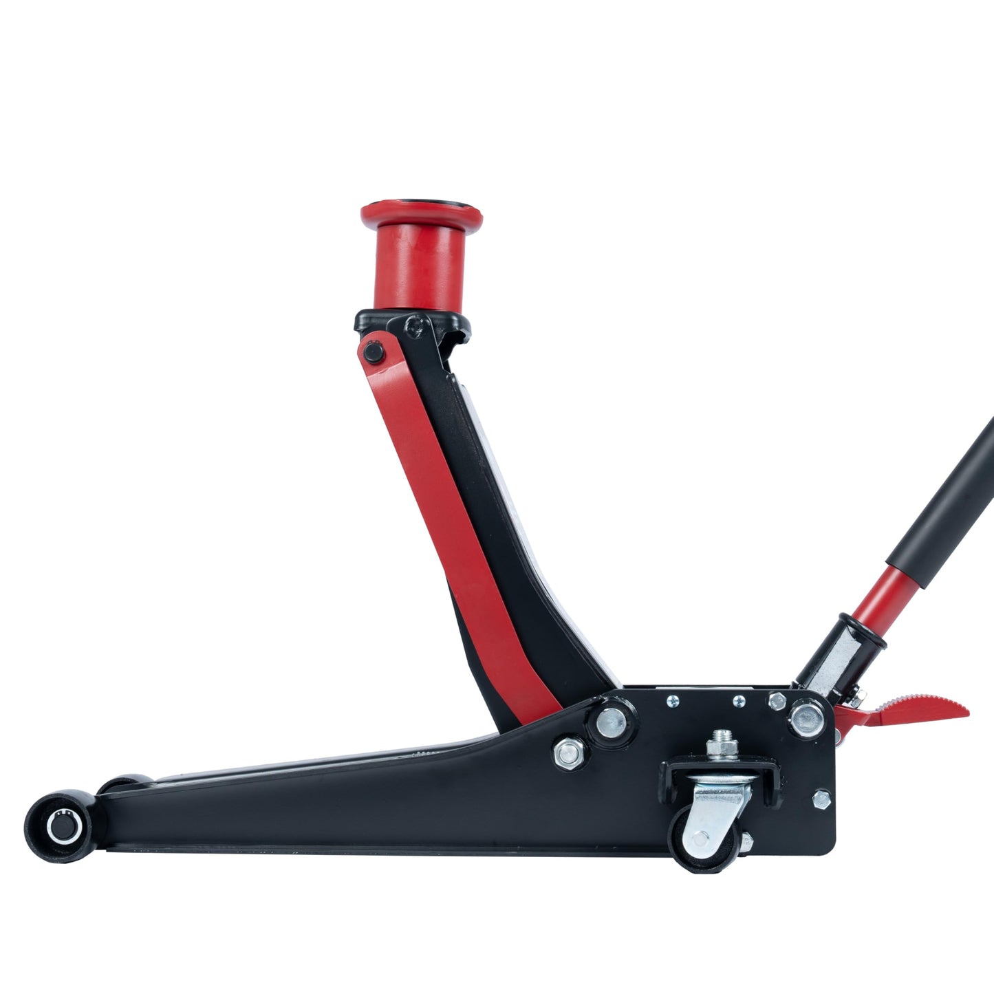 3-Ton (6600lbs) Low-Profile Dual Pistons Heavy-Duty Steel Racing Floor Jack with Quick Lift Hydraulic Pump, Foot Pedal and Extension Adapter for Car Maintenance