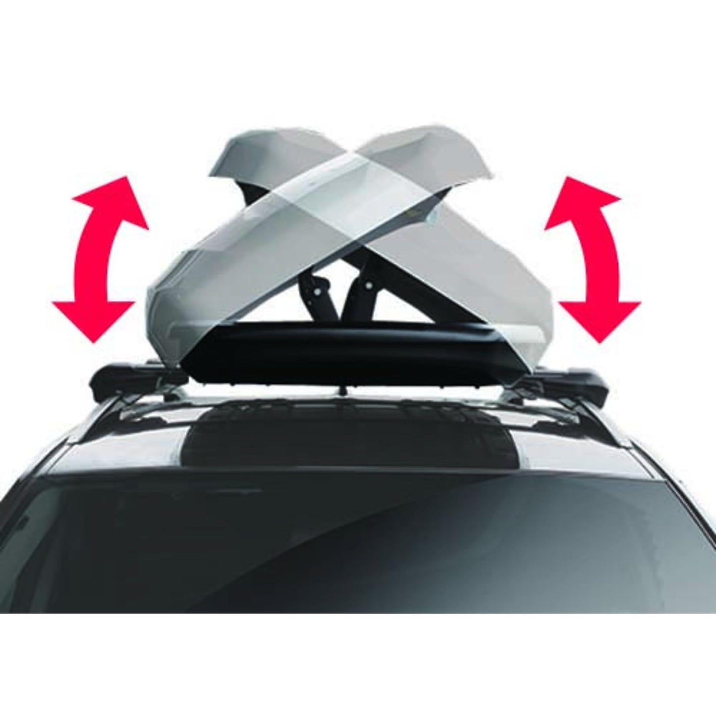 INNO BRM660WH Wedge Cargo Box - 11 Cubic FT Holds 6-8 Skis or 4 Snowboards (Gloss White)