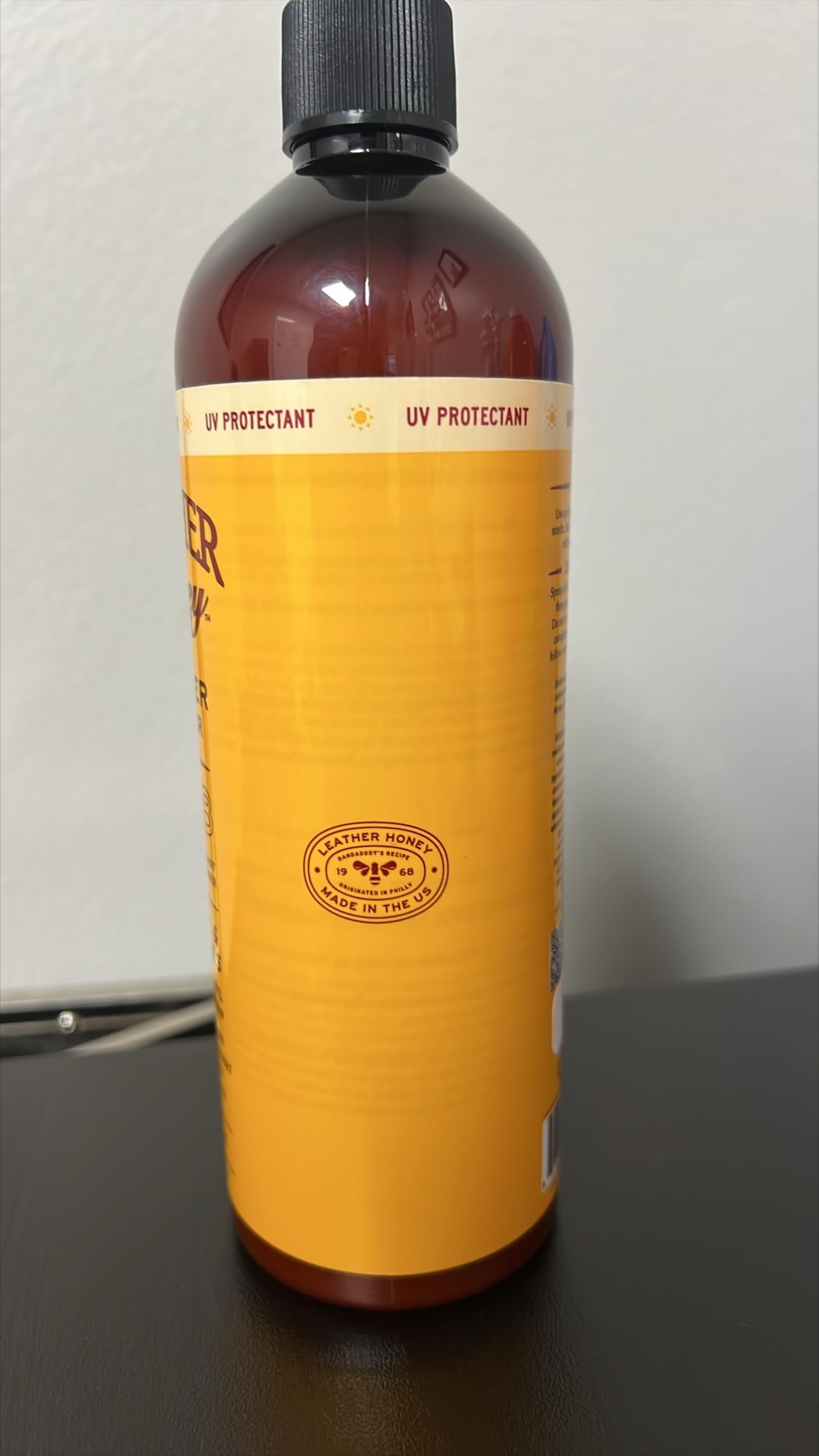 Leather Honey Leather Cleaner Spray: UV Protectant, Non-Toxic & Made in the USA Since 1968. Cleans & Protects Leather, Faux & Vinyl - Couches, Car Seats, Purses, Shoes, Bags & Tack. Safe for Any Color