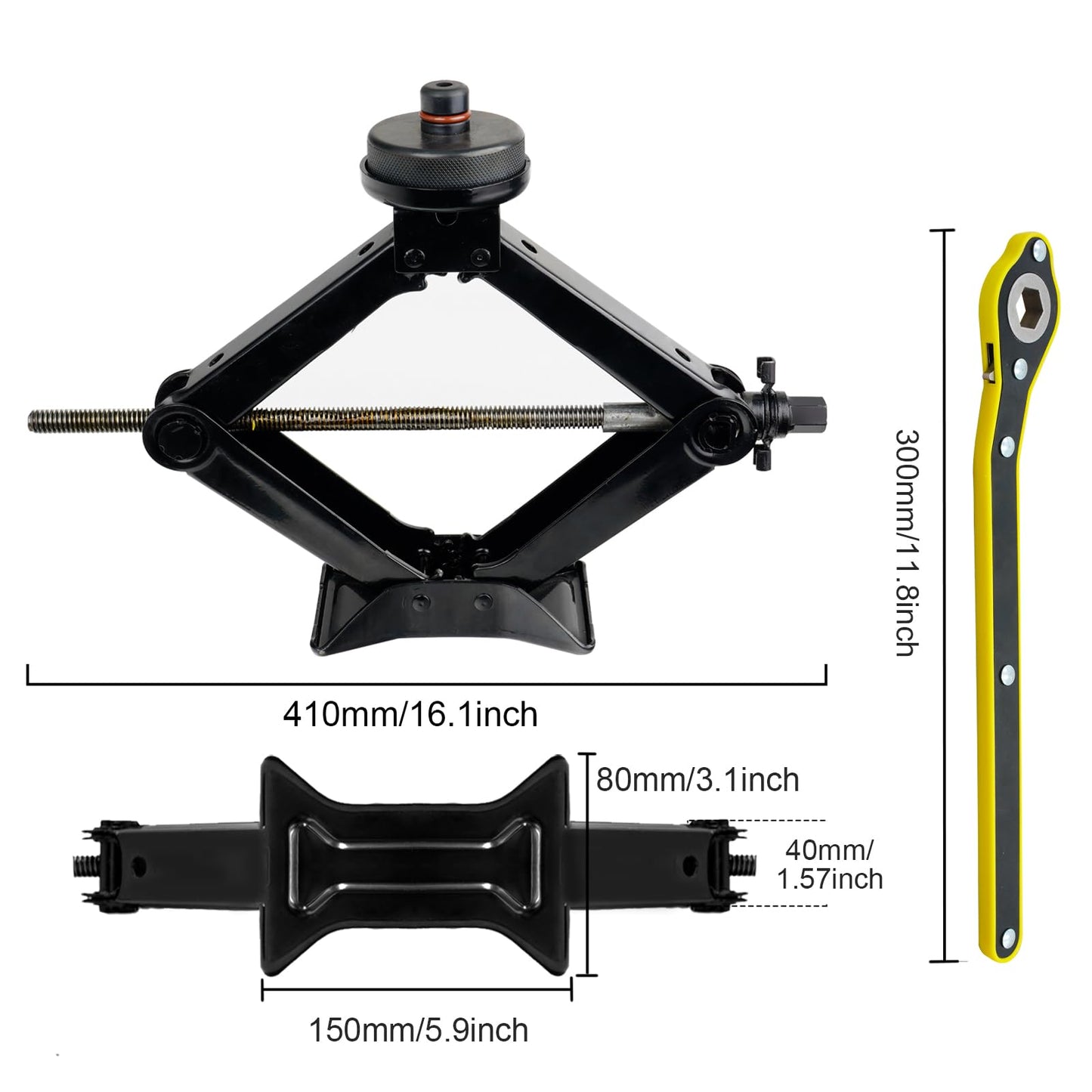 CHENGPI Car Jack Kit for Tesla Model Y Model 3/S/X - Max 2.5 Ton (5511 lbs) Capacity Scissor Jack- Lifting Jack Car Kit with Wrench for Auto/SUV/MPV