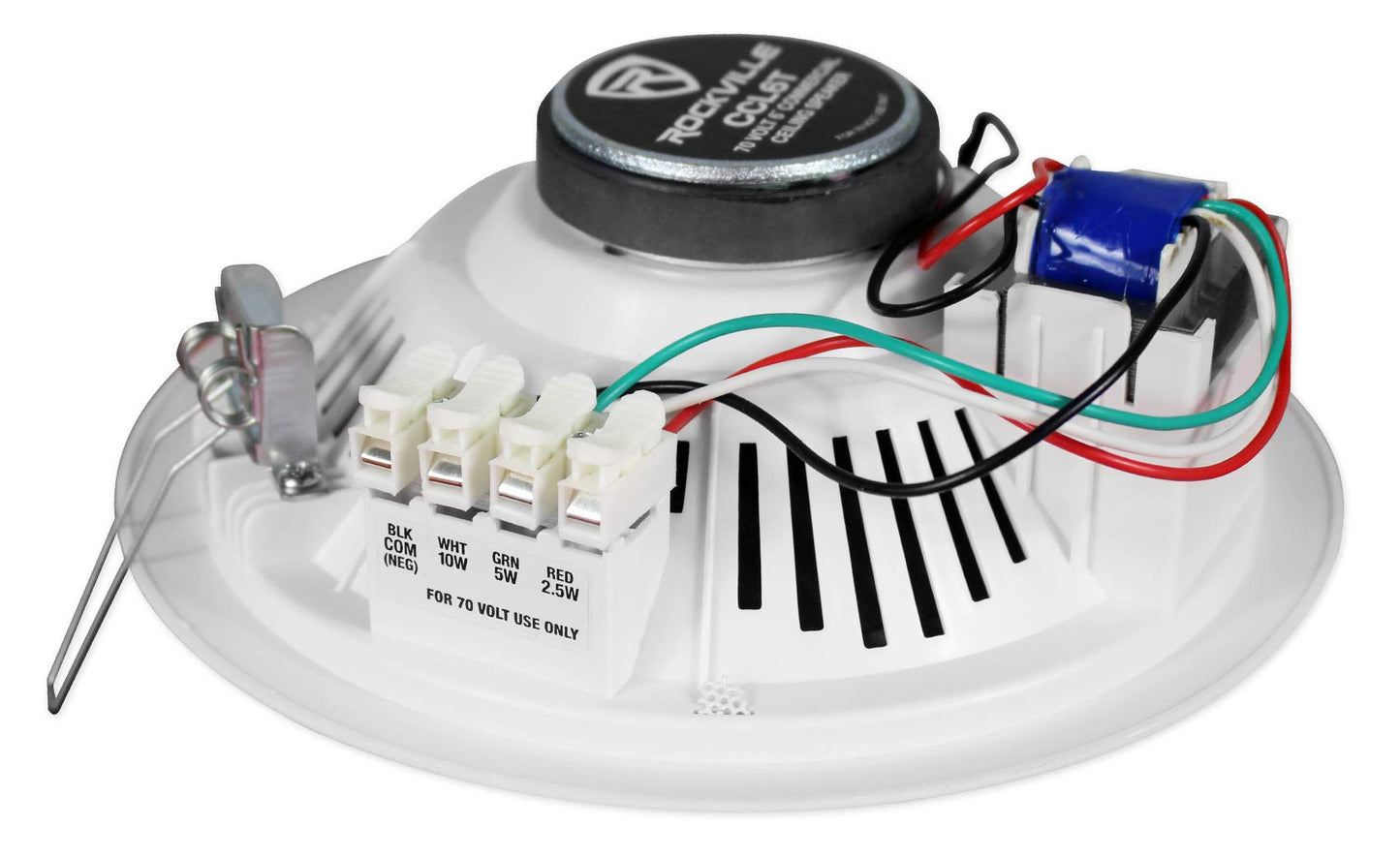 Rockville Commercial 70v Amp+(4) White 6" Ceiling Speakers 4 Restaurant/Bar/Cafe