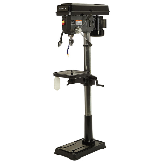 Klutch 17in. Floor Drill Press, 1 HP, 120 Volts, 5/8in. Chuck w/1in. Drilling Capacity, 45° Table Tilt