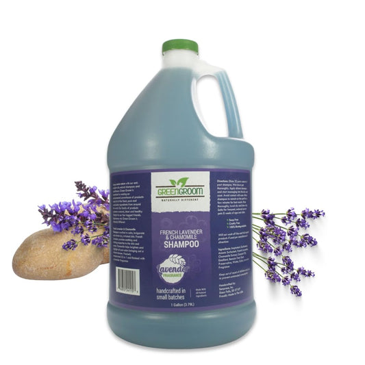 Green Groom French Lavender & Chamomile Aromatherapy Dog Shampoo, 1 Gallon - Soothing and Calming, Chamomile Infused, Natural Ingredients, Professional Grooming Grade, Deodorizing