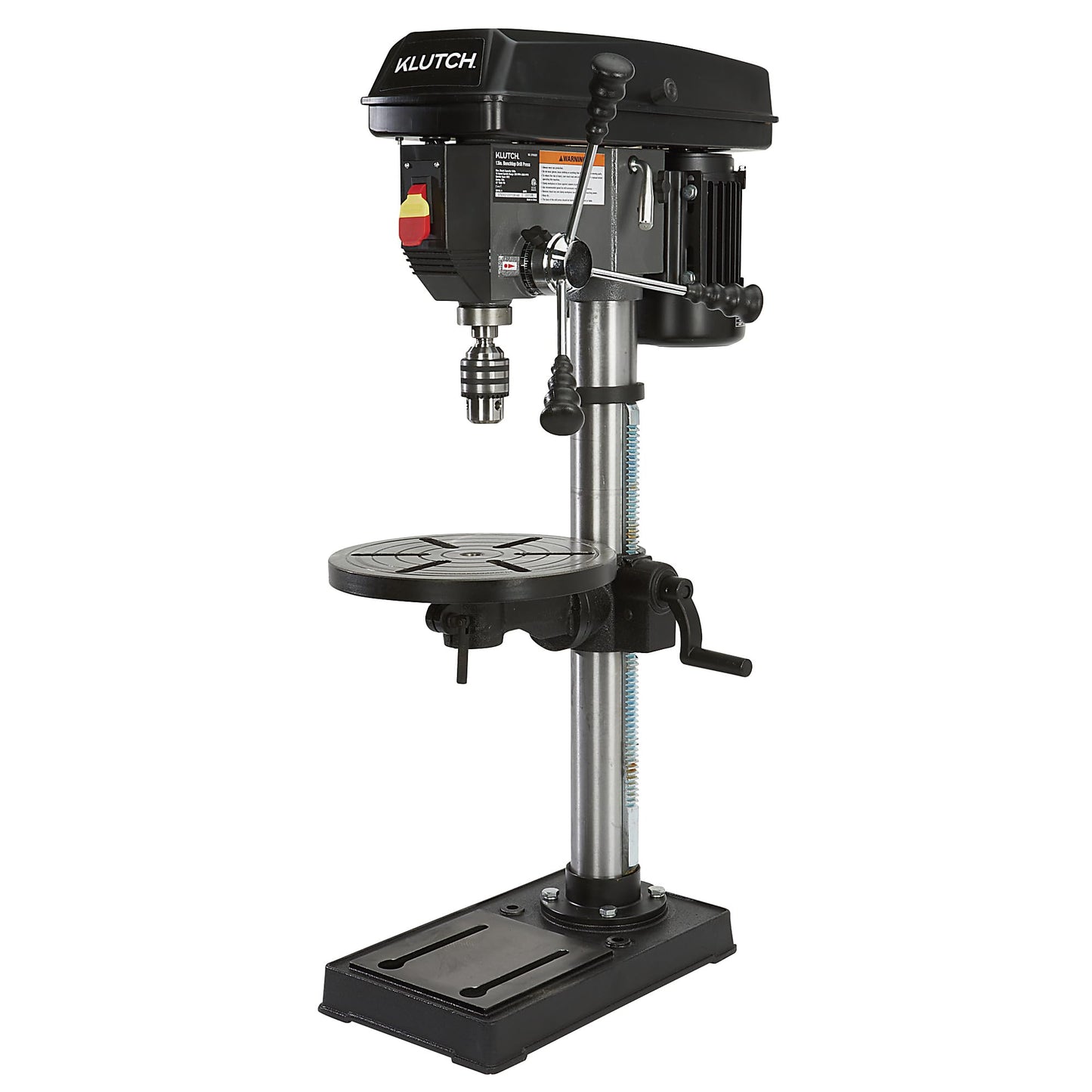 Klutch 13in. Benchtop Drill Press, 3/4 HP, 120 Volts, 5/8in. Chuck w/1in. Drilling Capacity, 45° Table Tilt