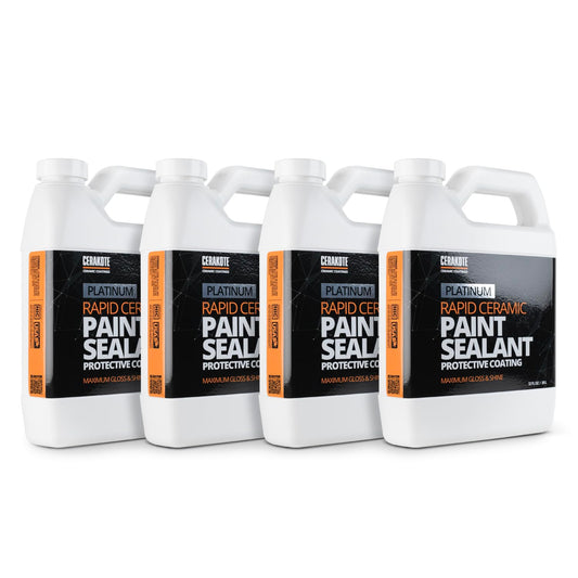 CERAKOTE® Platinum Rapid Ceramic Paint Sealant - 128 oz - Maximum Gloss & Shine – Extremely Hydrophobic – Unmatched Slickness - Ceramic Spray Coating - 50 Wash Rating