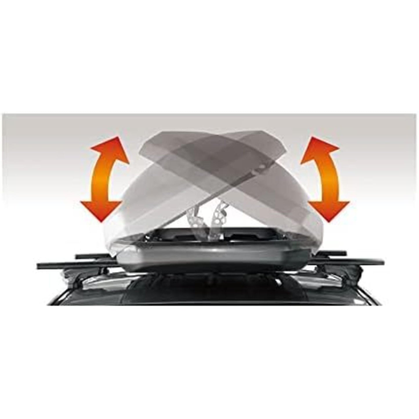 INNO BRM660WH Wedge Cargo Box - 11 Cubic FT Holds 6-8 Skis or 4 Snowboards (Gloss White)