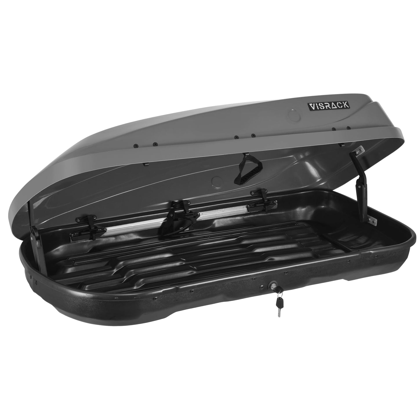 SENPUST Hard Shell Roof Cargo Carrier with Security Keys, Roof Box, Cargo Box, 56 (L) x 30 (W) x 13.7(H) Inches, 13 Cubic Feet (Tool-Free Install), Gray