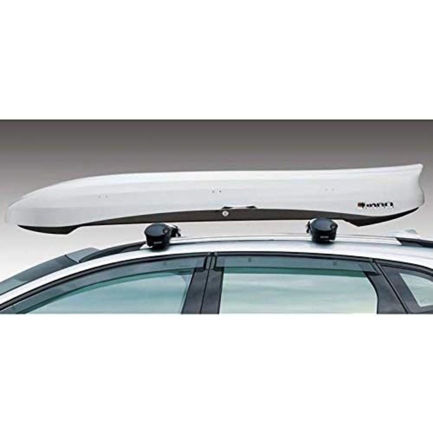 INNO BRM660WH Wedge Cargo Box - 11 Cubic FT Holds 6-8 Skis or 4 Snowboards (Gloss White)