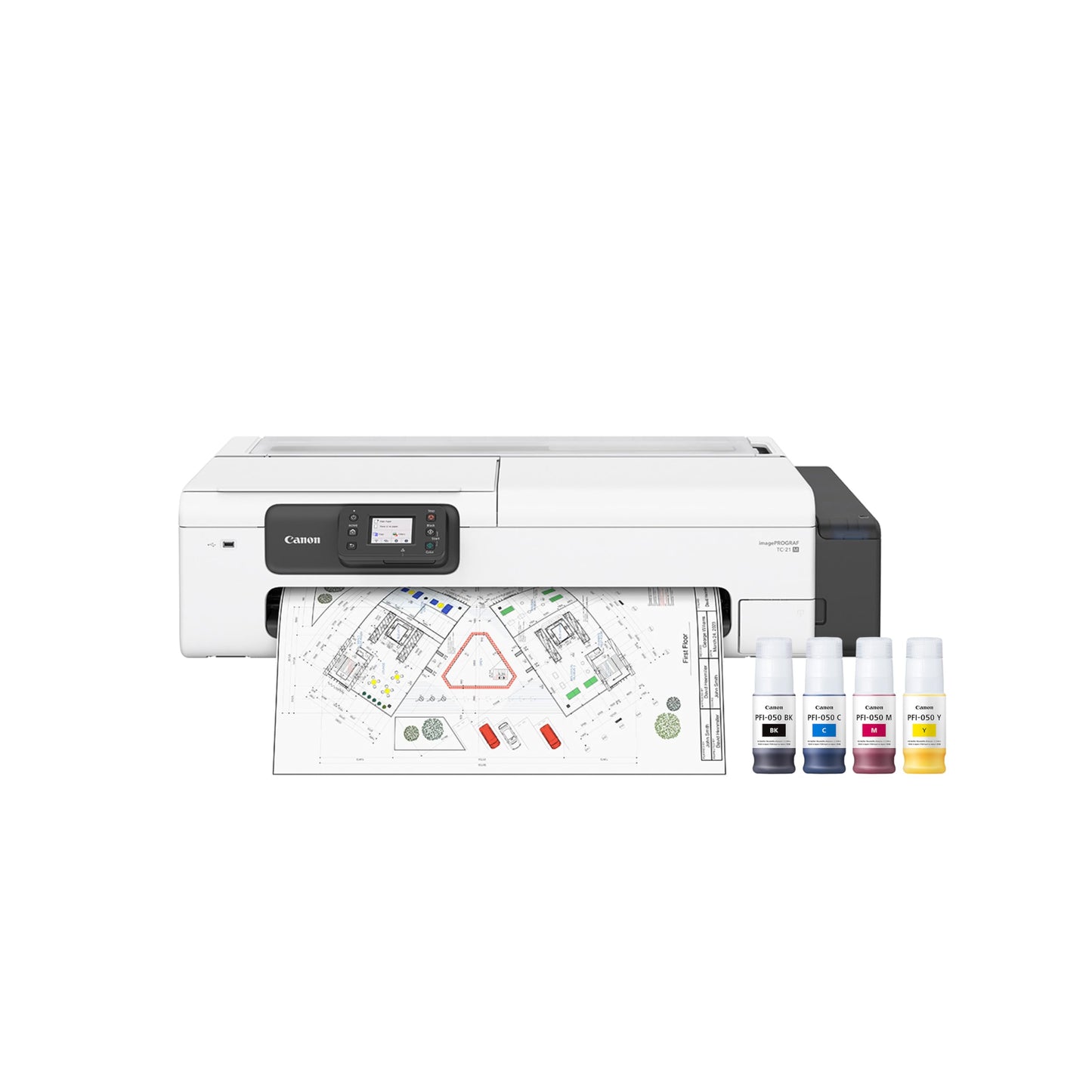 Canon imagePROGRAF TC-21M – Multifunction Printer| 24" Large Format Poster & Plotter Printer - Automatic Roll & Cut Sheet Paper Feeder, USB, Wi-Fi, LAN,White