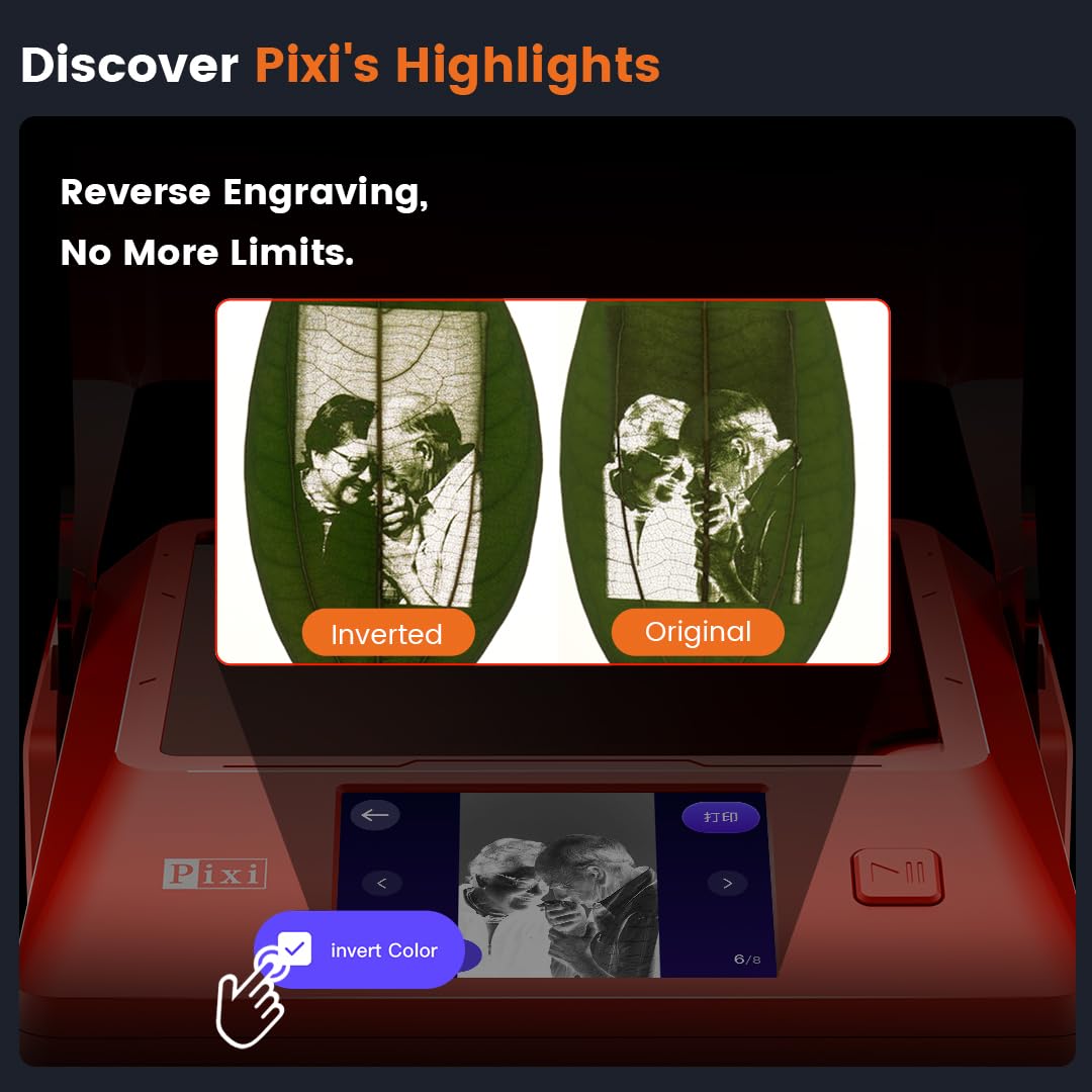 AlgoLaser 5W Laser Engraver Machine: Portable & Smart with 3.5" Touch Screen, Hand Drawing/Wireless/SD Card/Offline Engraving, AlgoOS 2.0 Self Developed System for Wood, Acrylic, Leather