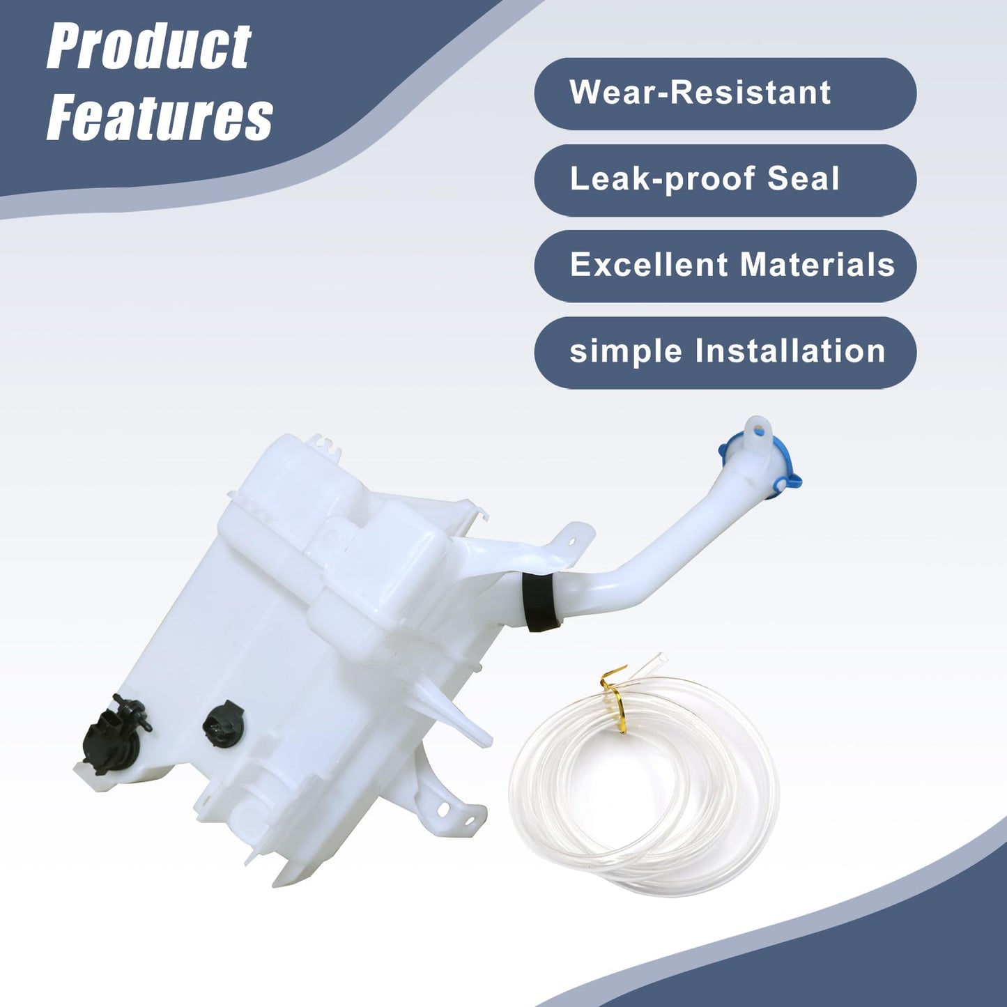 XQSMWF Front Windshield Washer Reservoir with Pump Compatible with Nissan Murano 2015 2016 2017 2018 289105AA0A NI1288201 28910-5AA0A Washer Fluid Reservoir Tank Bottle