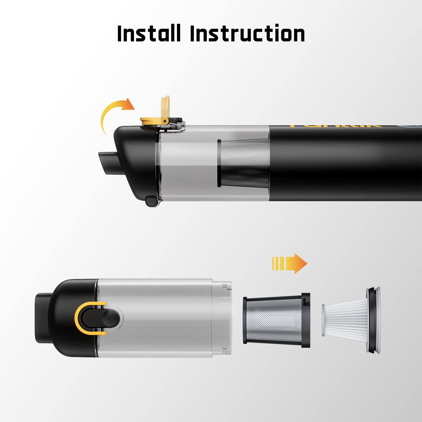 Fanttik 2-Pack Replacement HEPA Filter, Washable and Reusable Filter, Fits for Fanttik Slim V8 Mate & V8 Apex & V9 Mix & V10 Mix & Slim V10 Mate & Slim V10 Apex Car Vacuum (AV8001)