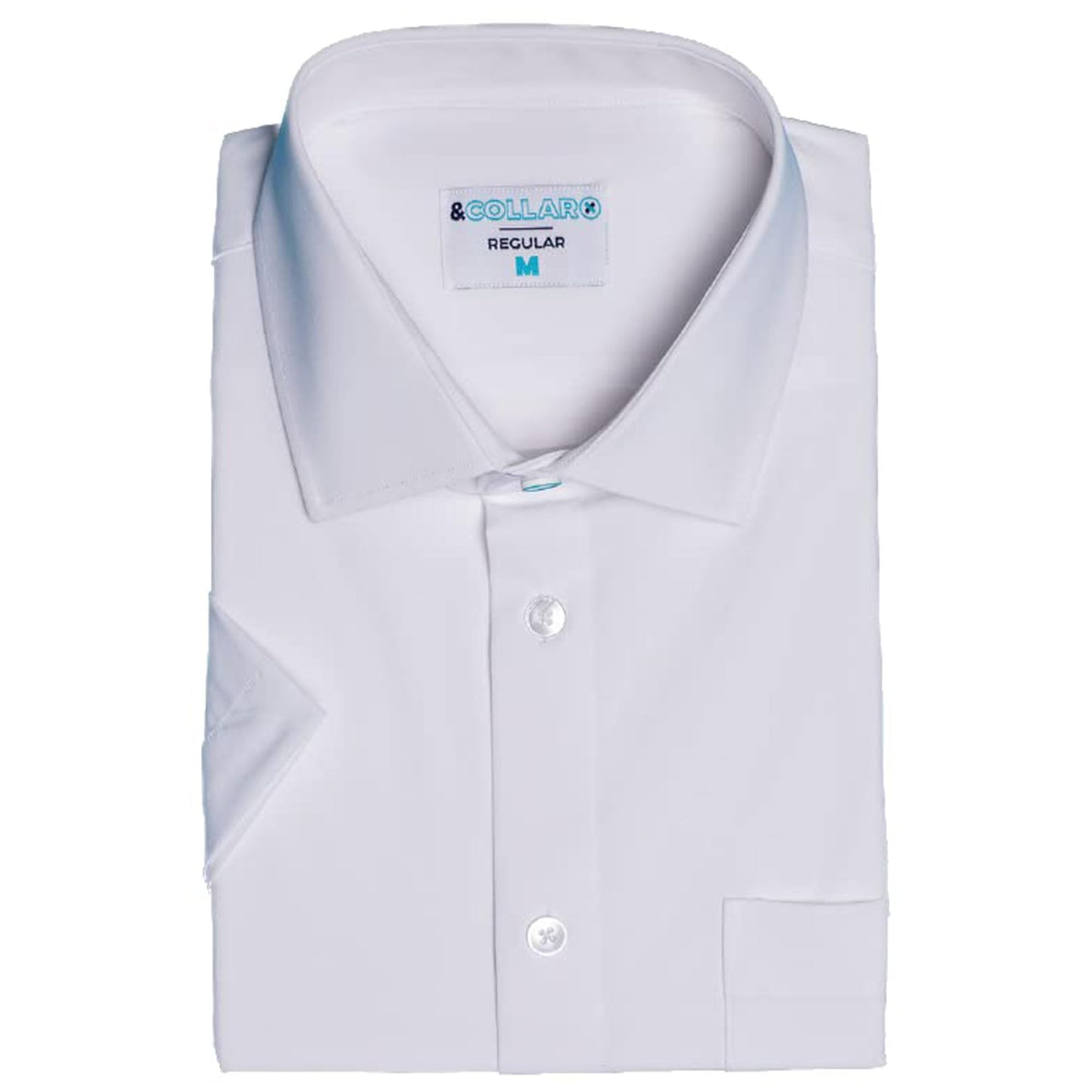 &COLLAR Athletic Fit Short Sleeve Performance Men's Dress Shirt White M