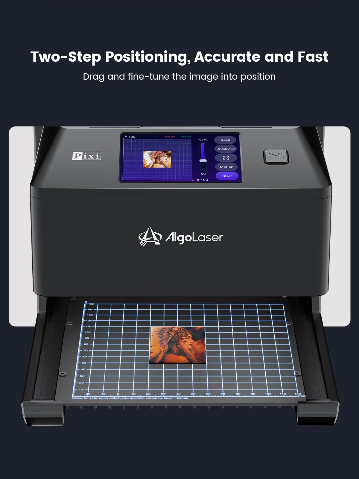 AlgoLaser 10W Portable Laser Engraver Machine: Smart Laser Engraver/Cutter with 3.5" Touchscreen & 2.0 AlgoOS System - Hand Draw/Wireless Transmission/Offline - Laser Engraving for Wood,Metal,Glass