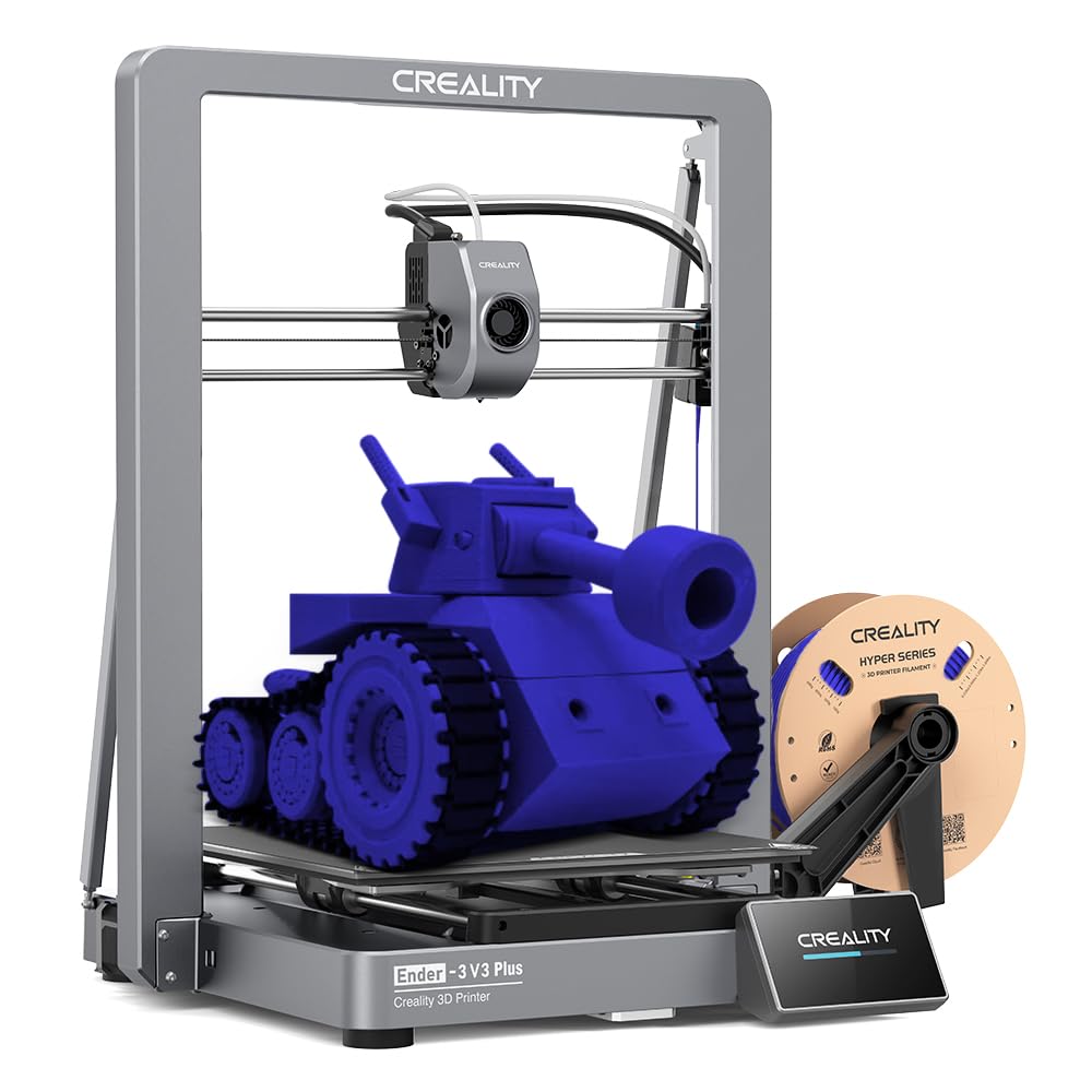 Official Creality Ender 3 V3 Plus 3D Printer, Upgraded with Large Build Volume 11.81 * 11.81 * 12.99 inch 600mm/s Printing Speed Auto Leveling Direct Extruder 300℃ Print Dual Y Motors